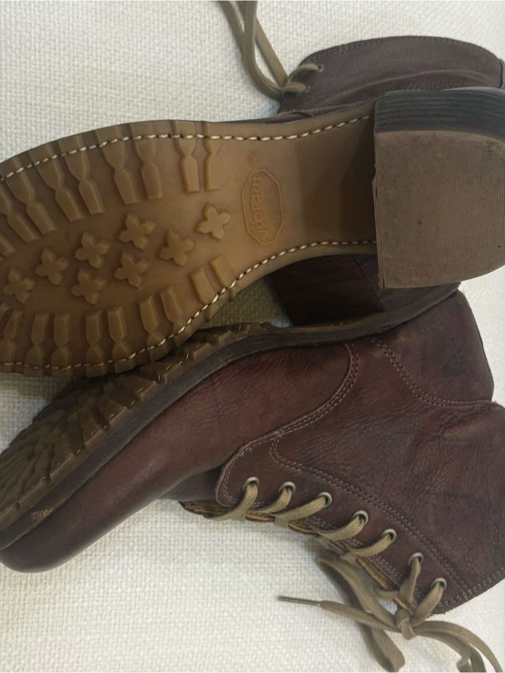 Frye Dark Brown Leather Lace-Up Heeled Ankle Boots - Picture 6 of 6